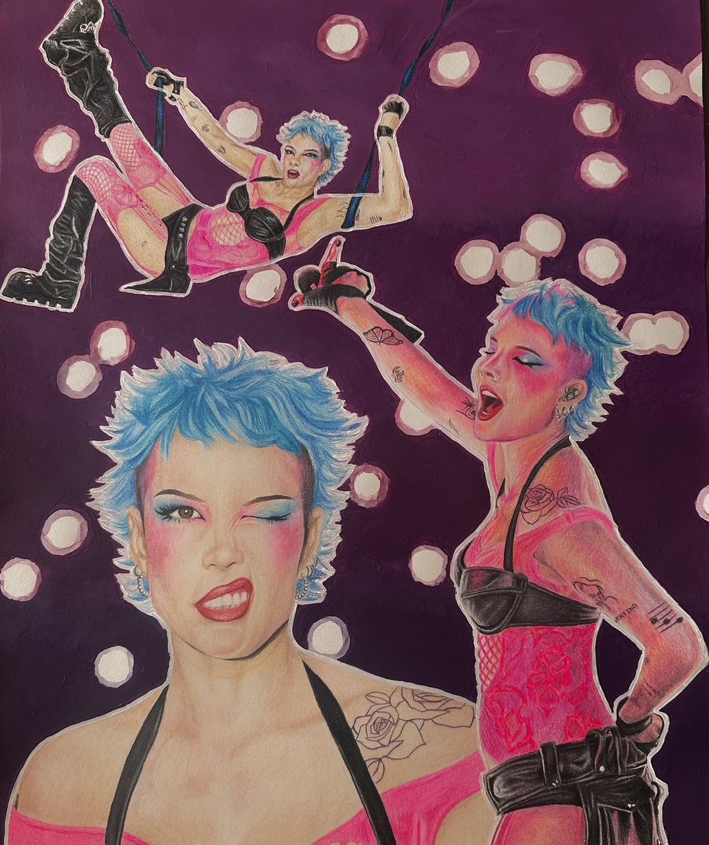 been wanting some new wall decor for the apartment so doing a mini series on people I look up to/that inspire me ~ of course h had to come first // colored pencil w acrylic background