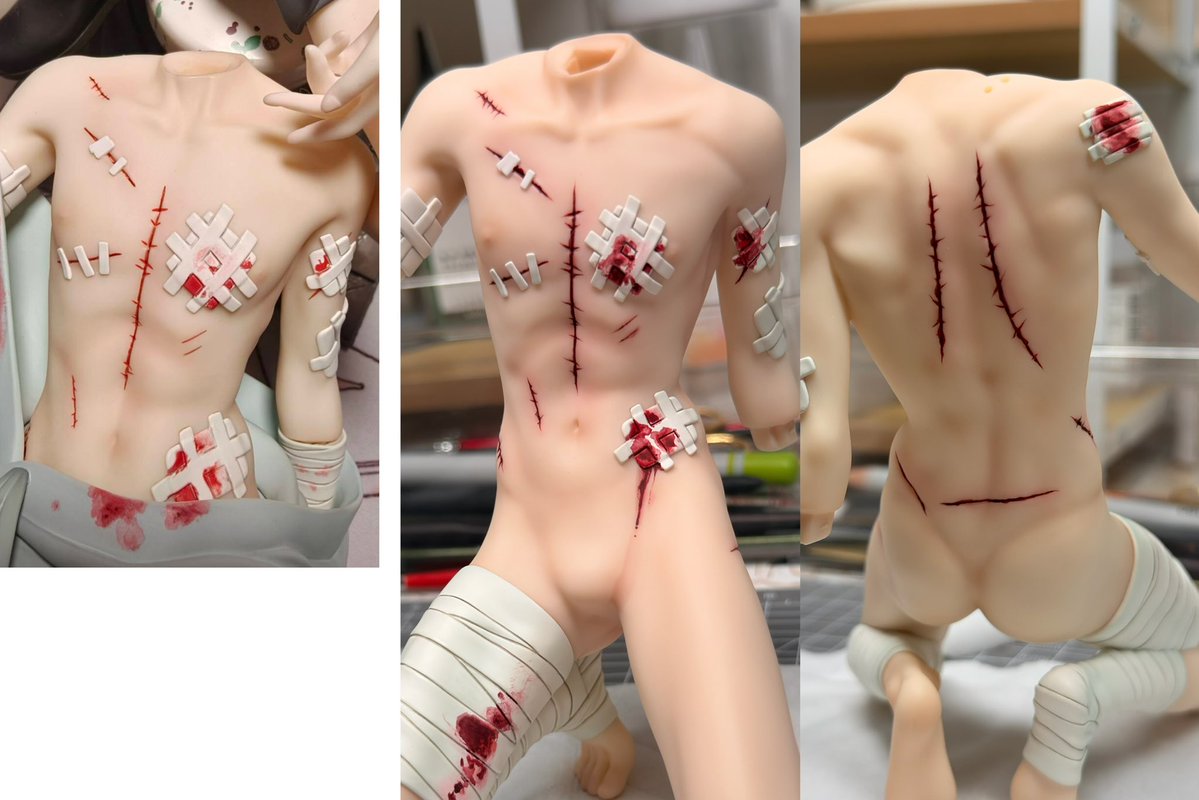 mie9537's tweet image. ネットの友達が残りのフィギュアパーツを送ってくれたので、傷のディテールをちょっとだけ追加してみたんだ。towaが可愛くてたまらない🥰🥰
#slowdamage