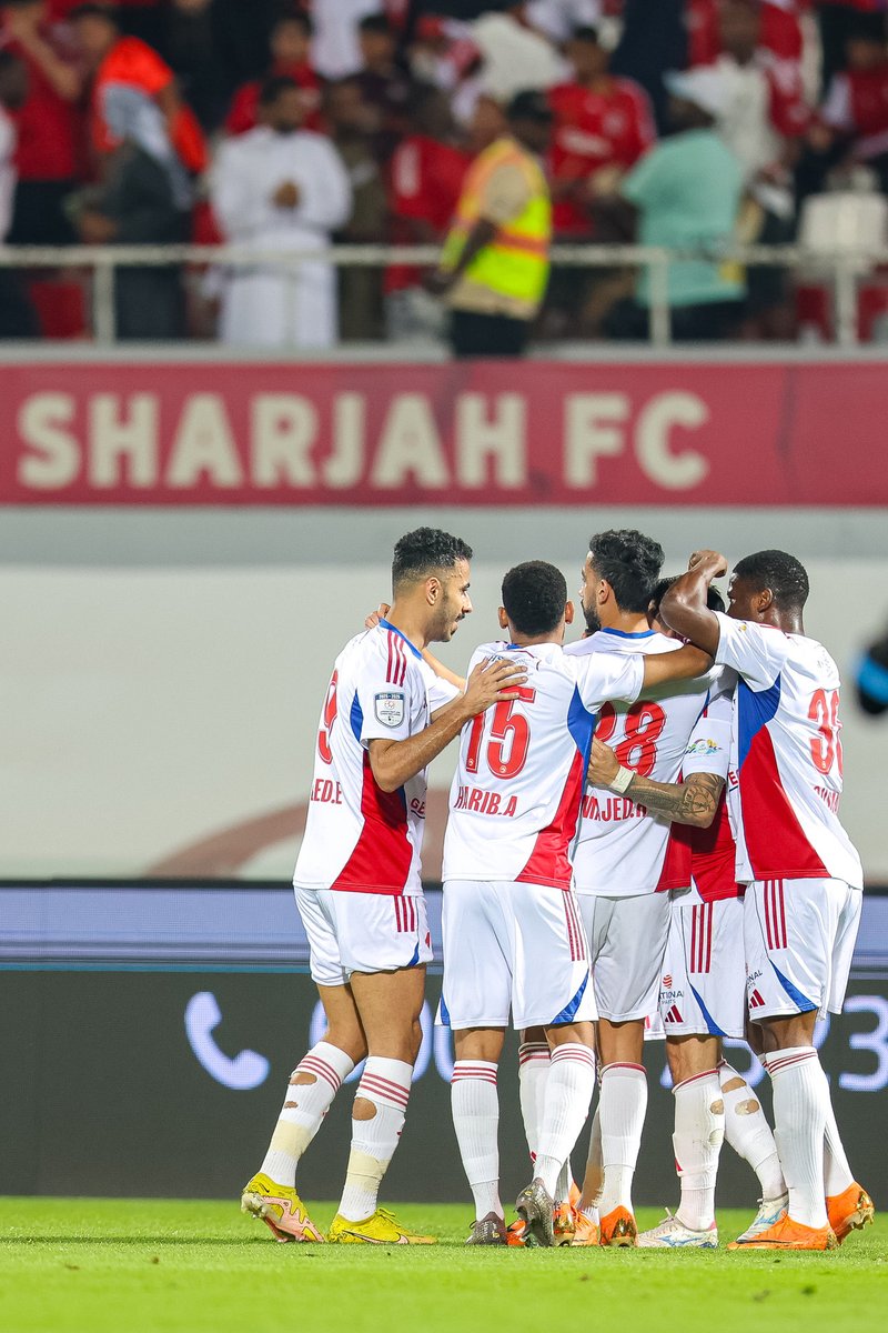 SharjahFC's tweet photo. روح واحدة… هدف واحد… وانتصار مستحق 👑
المـ👑ـلك يفوز على دبا بأربعة أهداف مقابل هدف.

#نادي_الشارقة
#دوري_أدنوك_للمحترفين https://t.co/h369BpX3CR