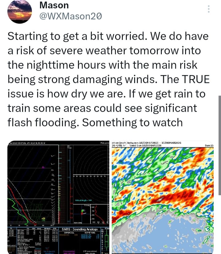 SouthSide_Pride's tweet photo. @DaveBakerTV Hi Dave! The city told me they only give sandbags if forecasters recommend it. I saw this (pictured below). Predictive radar has the storm line slanting, training over Lafayette 4-5 hrs but the GRAF keeps a solid line moving through sooner. https://t.co/YPUf4Gm3En