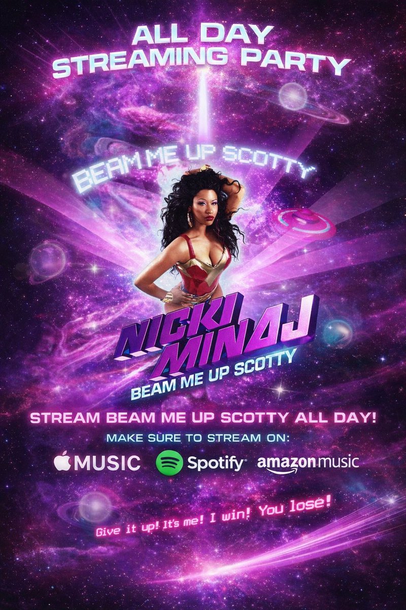 All they do is envy  Today we’re streaming Beam Me Up Scotty by the Queen Nicki Minaj ALL DAY!  💕👑 #BeamMeUpScotty #Barbz