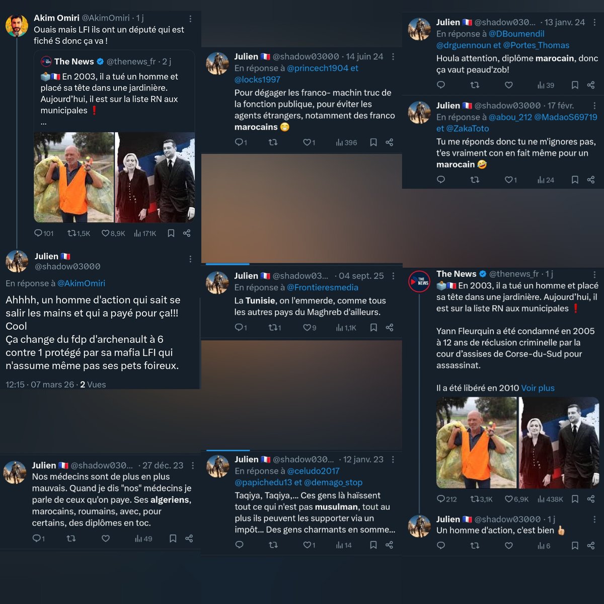 🇫🇷 FLASH - Le responsable de la Police Technique et Scientifique (PTS) de Moulins, Julien T., diffuse depuis plusieurs années sur son compte X des propos d’une gravité extrême, en totale contradiction avec ses fonctions.

Les faits recensés sont alarmants :

Il qualifie les