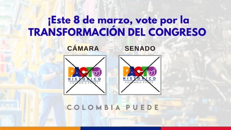 ✊🏼Progresistas, petristas, cepedistas ✊🏼

la suerte está echada,no hay pedagogía que valga para nadie de la derecha, ni yo nunca cambiaría mi pensamiento politico. 
La solución para sacar mayorías en el congreso es: VOTANDO por el pacto histórico en MASA…. Arrebatémosle el poder