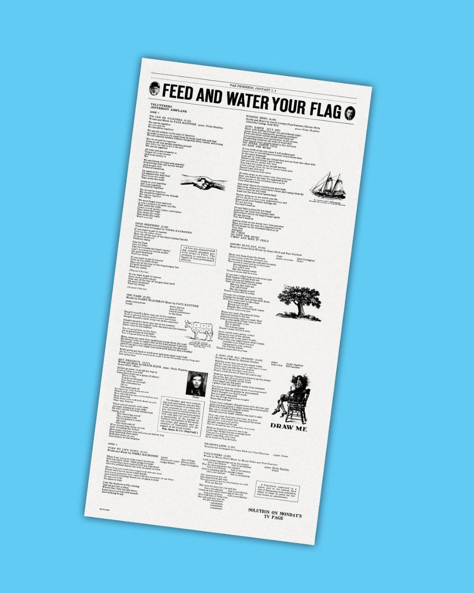 JeffersonAirp's tweet photo. VOLUNTEERS, the fifth studio album from Jefferson Airplane, is available now as a limited edition of 2,000 individually numbered copies on blue vinyl! 🔵

Featuring the title track “Volunteers” and “We Can Be Together,” VOLUNTEERS was ranked #373 on Rolling Stone’s 500 Greatest Albums of All Time.

Available exclusively in Europe 🇪🇺 Get yours here: https://t.co/Q0oekmPea3