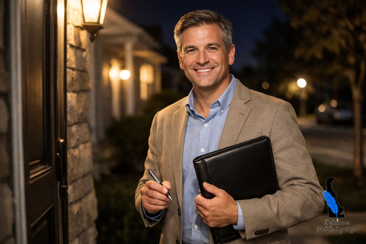 DelawareMobile's tweet photo. "Absolutely saved me at 11 PM! Needed a power of attorney notarized and they were at my door in 30 mins." – Real client review. 

We’re here for you 24/7, wherever you are in Delaware. 🚗💨 

#MobileNotary #DelawareBusiness #CustomerReview #WilmingtonDE https://t.co/Aus1iGJEyX