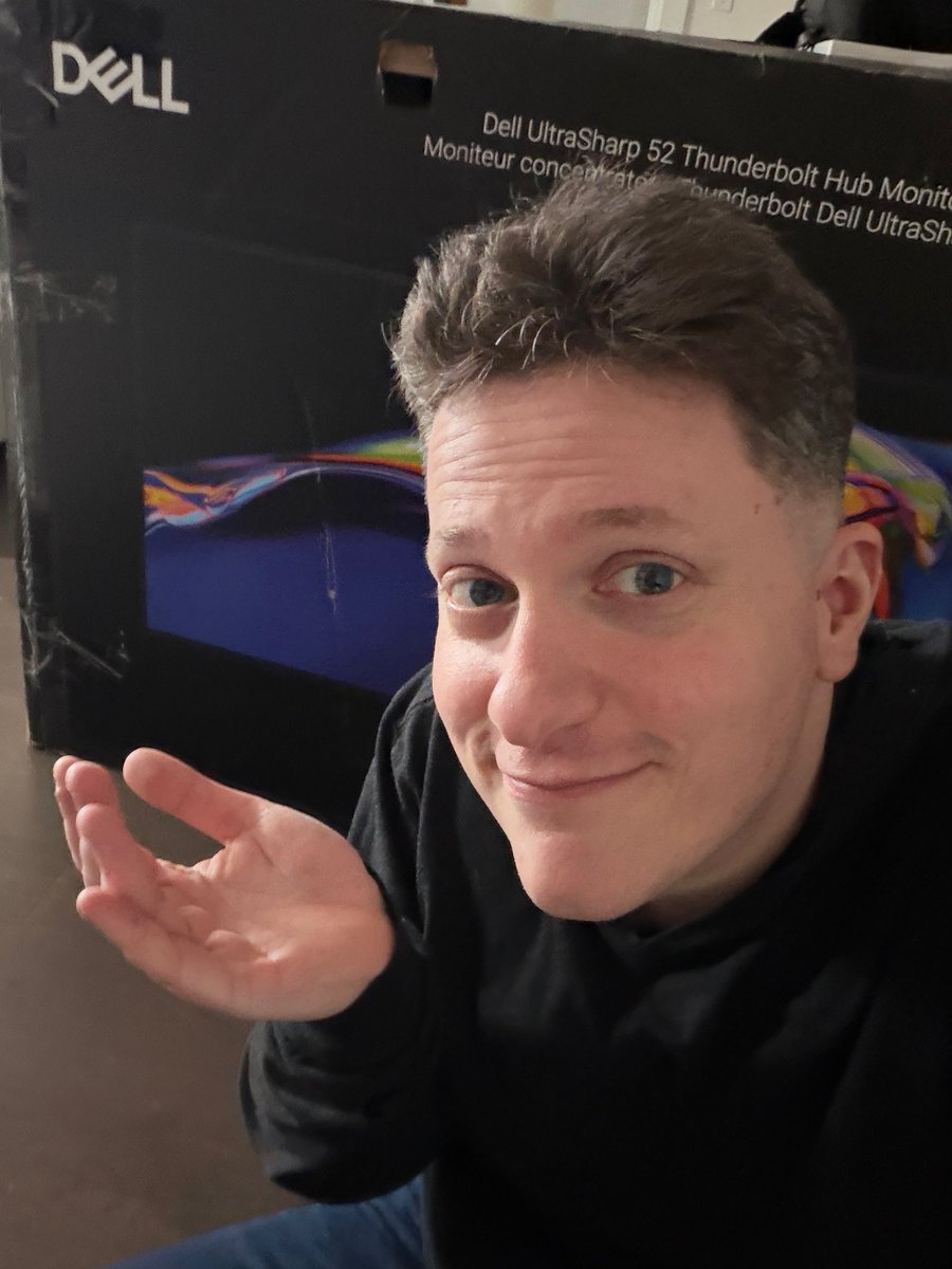 kenbruno's tweet image. The world’s first 52” 6K monitor just showed up via FedEx. I recommend playing the Godzilla theme when opening it, because the @DellTech UltraSharp 52” 6K Thunderbolt Hub Monitor is the King of the Monst…err, monitors. More to come. #Iwork4Dell #INeededHelpwiththeBox
