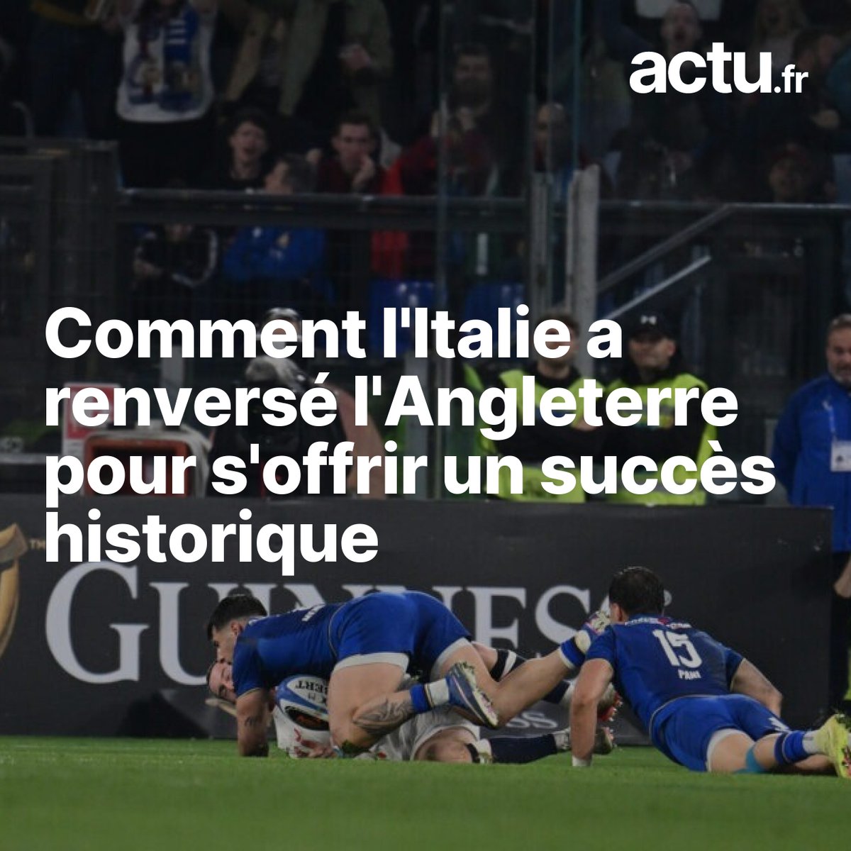 acturugby's tweet photo. 🏉 La Squadra a désormais vaincu toutes les nations du Tournoi ➡️ https://t.co/9P25kCX2sl

#Rugby #GuinnessM6N #ITAENG https://t.co/lgmobnxcPZ
