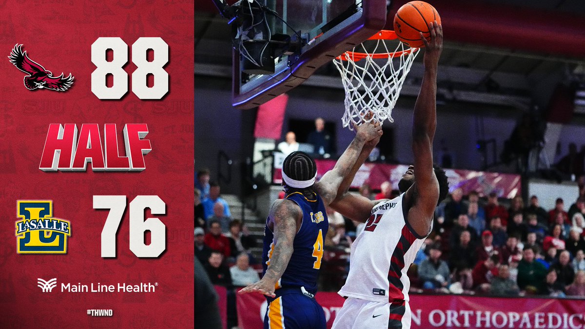 SJUHawks_MBB's tweet photo. Justice with a career-high 20 points as the Hawks clinch their best seed in the tournament since 2005!!! #THWND https://t.co/nd2jwcrnnC