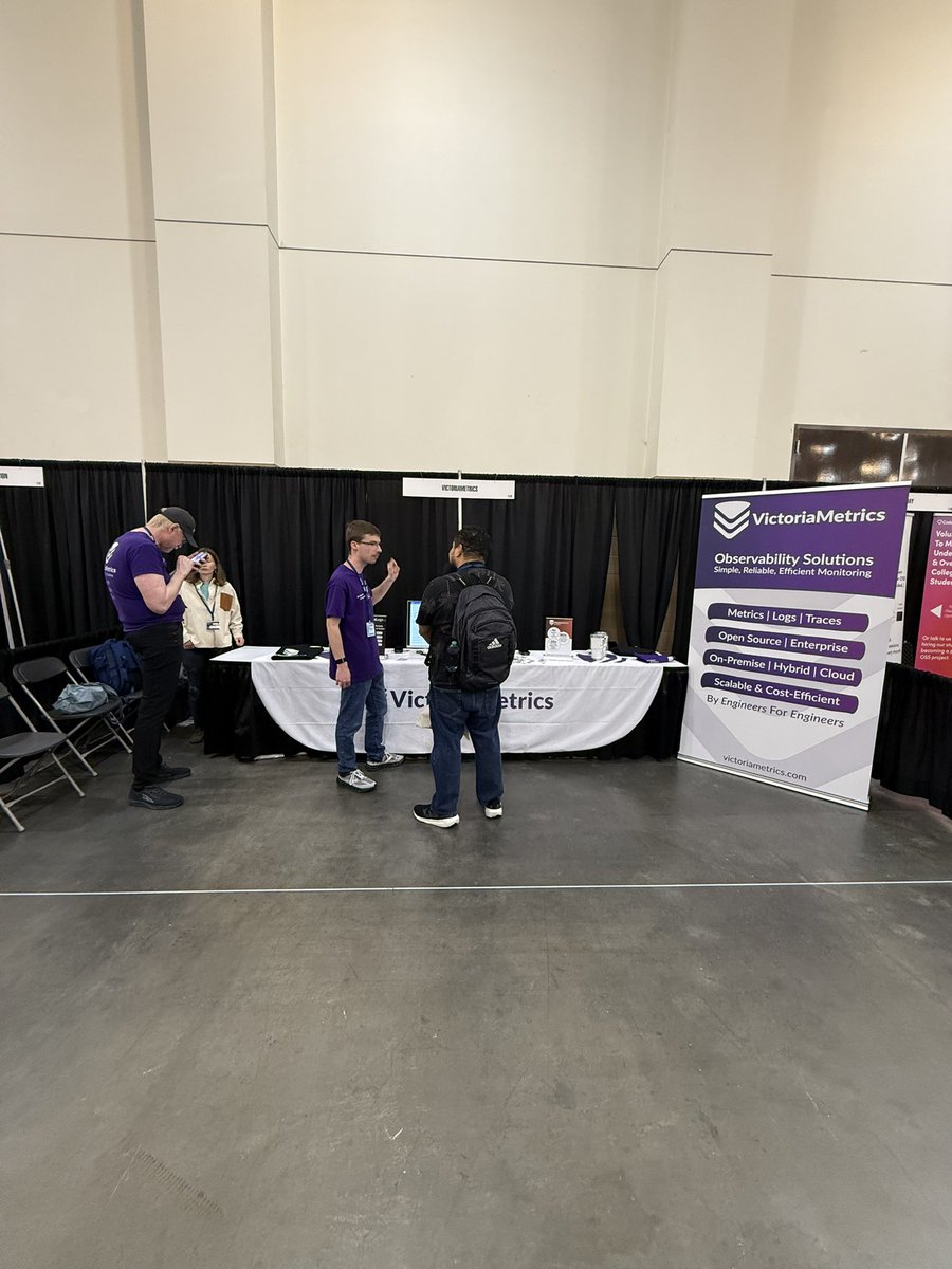 VictoriaMetrics's tweet image. 🚀 Day 2 at #Scale23 X is here!

Stop by booth 114 to grab some swag and chat with the team about #Observability  From #Metrics, #Logs, to #Traces. Whether you’re optimizing performance or scaling, we’d love to talk.

And don’t miss today’s talk from our Developer Advocate