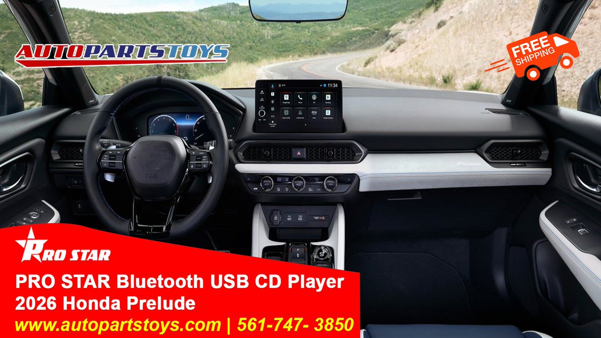 autopartstoys's tweet image. Bring your CD collection into the future with the PRO STAR Bluetooth/USB Player. Seamless tech meets legendary sound for the ultimate 2026 Honda Prelude experience. 

#2026Prelude #CarTech #ProStar #AutoParts #HondaNation