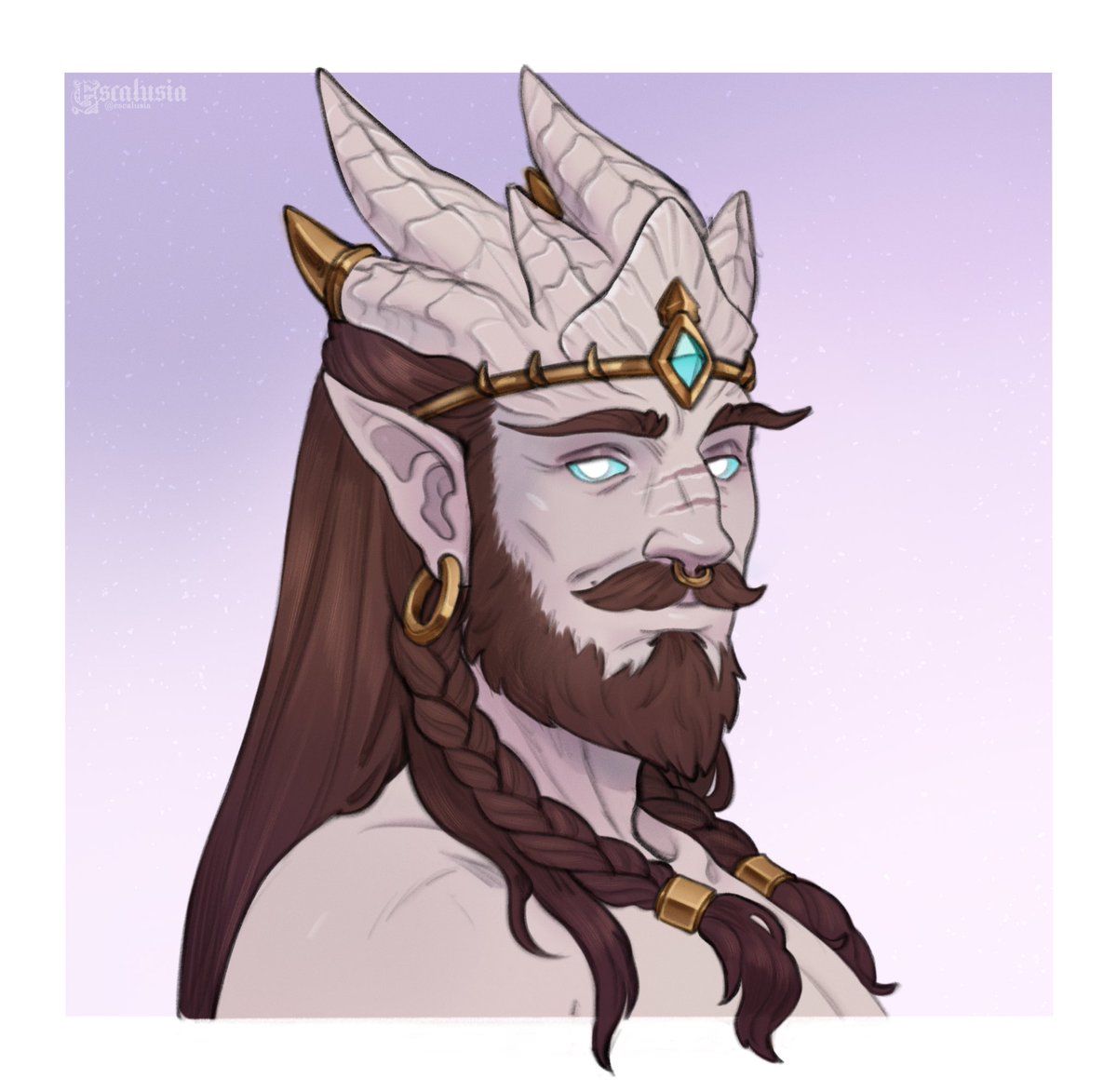 some beautiful art of my draenei, vaetheus ;D

art is by @ escalusia.bsky.social !!