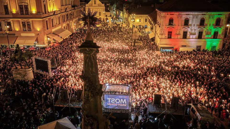 Absolutely massive anti-Orban in Pécs, Hungary at this hour.