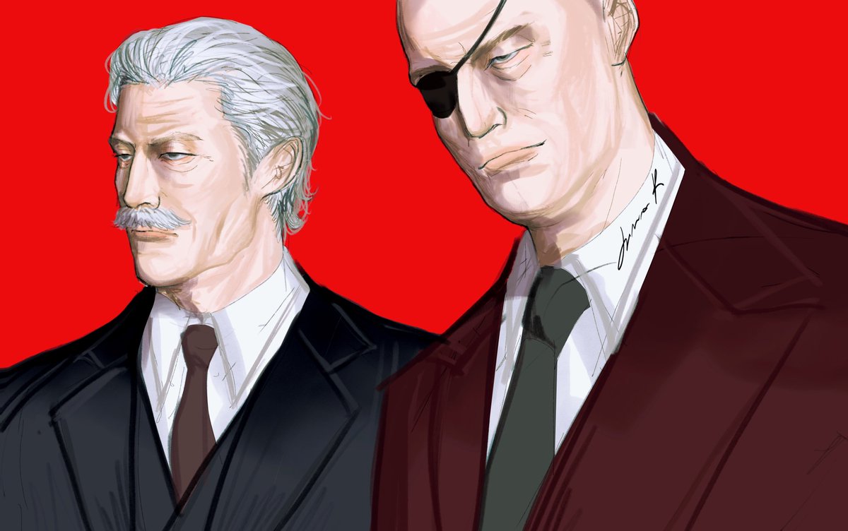 kk1n00's tweet photo. I just wanted to character-ify my superiors from work for how evil they are but they accidentally look like an older Kazama and Shimano https://t.co/JYv3bt9w6A