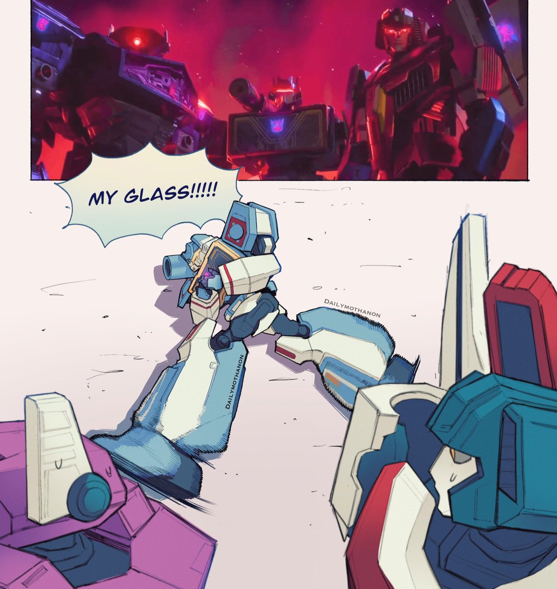 whyryouhere091's tweet image. Poor ol’ Soundwave who has to get his insignia pressed onto his glass 💔
#Transformers #Tfone #Soundwave #Shockwave #Starscream