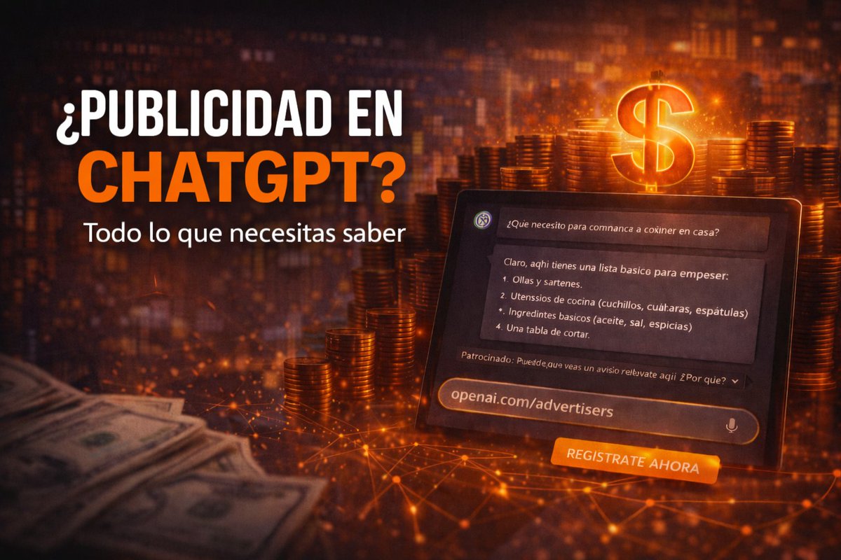 Si ChatGPT empieza a mostrar anuncios, el SEO y la publicidad digital van a cambiar radicalmente y pronto.

Descúbrelo aquí > f.mtr.cool/rtwjsfslwl

#SEO #ChatGPT #Publicidad #IA #MarketingDigital