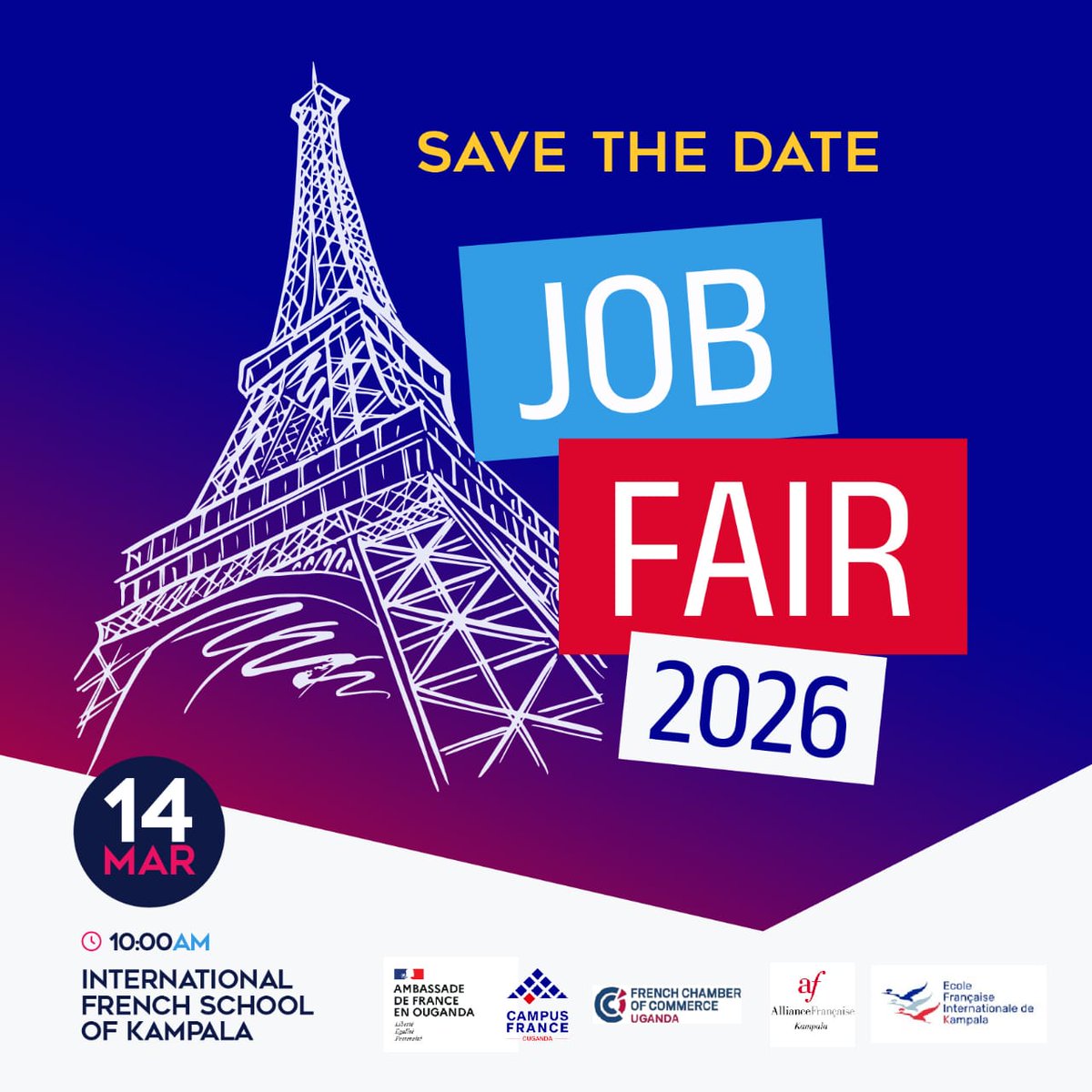 Dr. Kakuba Christian (<a href="/DrKakuba1/">Dr.Kakuba Christian</a>) I  will be speaking at the 4th Edition of the Job &amp; Study Fair about opportunities for further studies in France at Ecole Francaise Close

📅 14 March 2026
🕙 10:00 AM
📍 International French School Kampala, Lugogo Bypass

#StudyInFrance