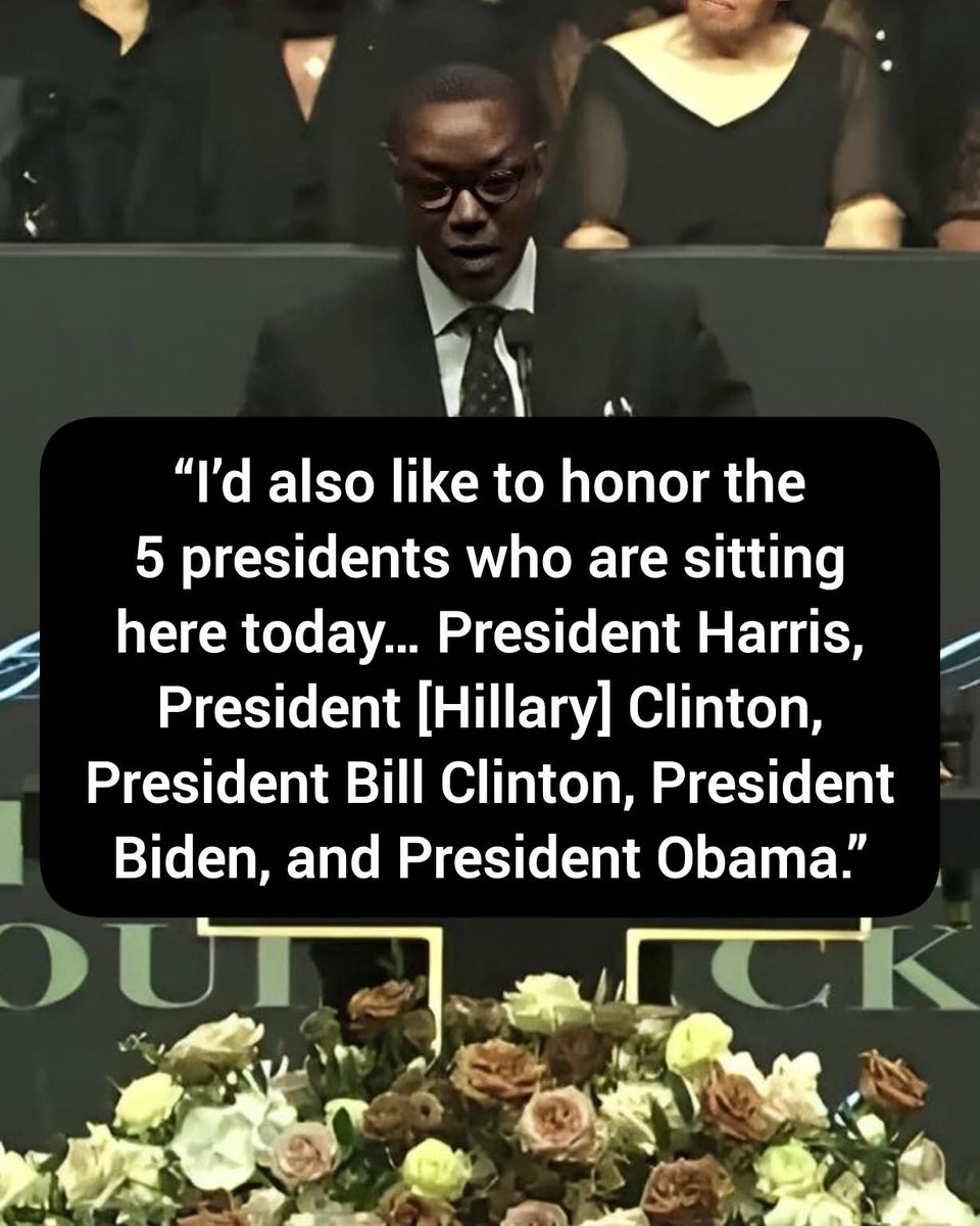 Real_Ames's tweet image. 🚨BREAKING: They falsely honored Hillary Clinton and Kamala Harris as a President of The United States at Jesse Jackson’s funeral. 

“I’d also like to honor the 5 presidents who are sitting here today… President Harris, President [Hillary] Clinton, President Bill Clinton,