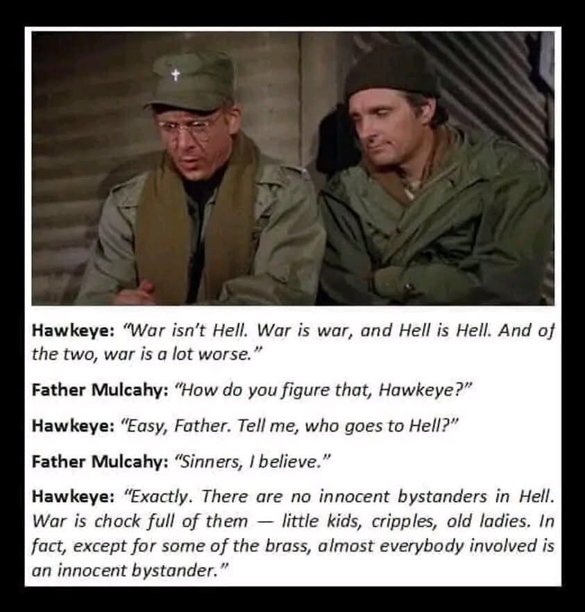 LibertarianInst's tweet image. War is worse than hell! 

#peaceandlove #careforeachother #knowledgeispower #antiwar #thelibertarianInstitute #MASH4077 #mash