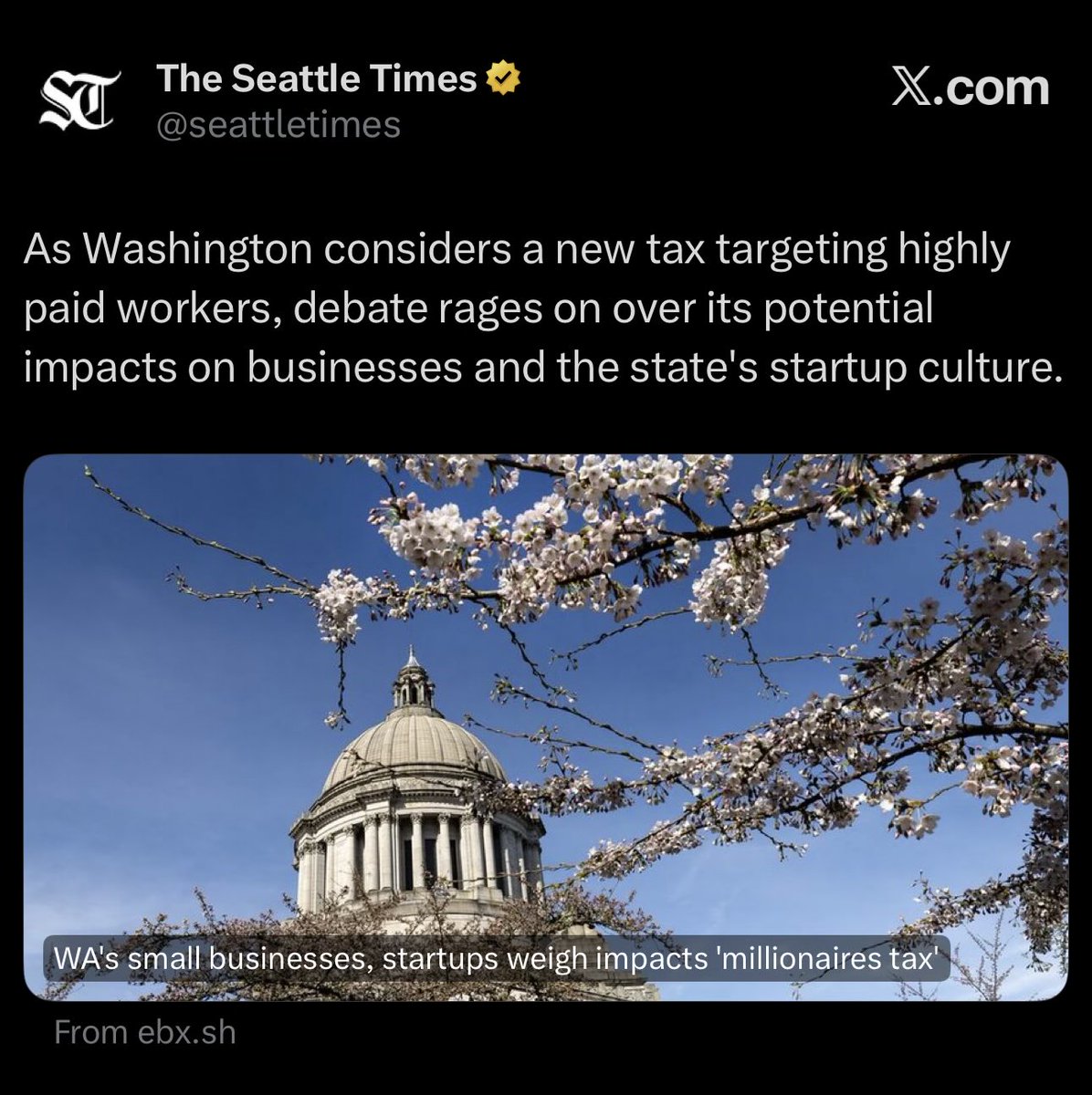 PNWConservative's tweet photo. The @seattletimes is talking about the Income Tax For All bill @GovBobFerguson is going to sign into law.

Next year Rep. Shaun Scott plans to introduce legislation for a 5% payroll tax on wages over $135,000.

The rich are now anyone making over $135k, I guess…. https://t.co/CSjkVC4Nx3
