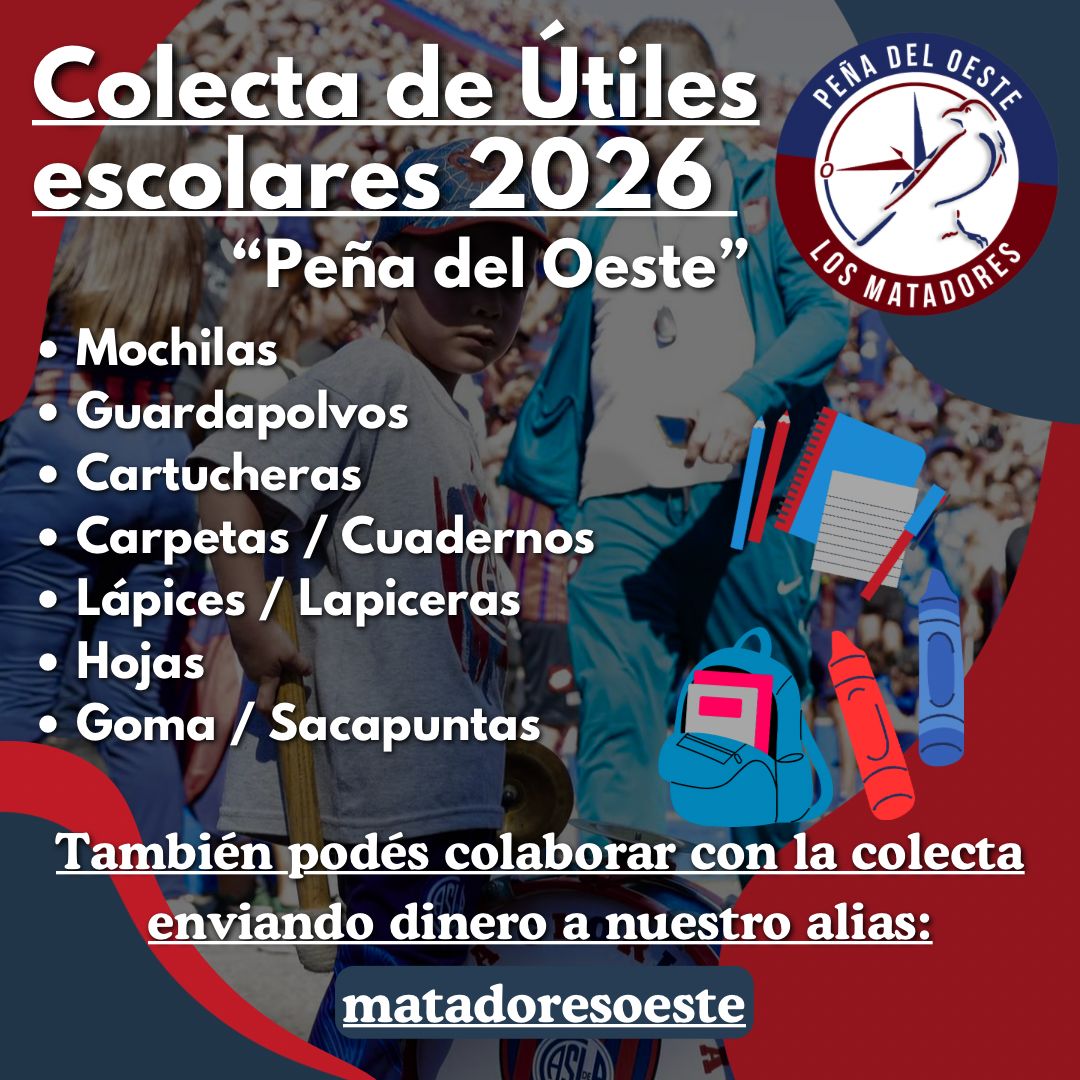 matadoresoeste's tweet photo. Campaña de utiles 2026. 

Seguimos juntando ❤️💙

Peña del oeste Los Matadores

@AzulgranaOeste
@PeniasCASLA https://t.co/vsHuXYebSd