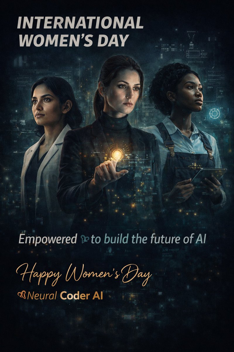 NeuralcoderAi's tweet photo. The future of technology must be inclusive.

Women are not just part of the AI revolution.

They are leading it.

Happy International Women’s Day.

#WomenInTech #AI  #WomensDay https://t.co/784as4nkDl