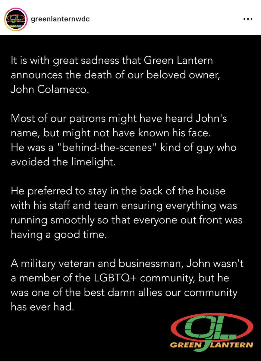 DCHomos's tweet photo. The owner of the iconic Green Lantern has passed away https://t.co/O40E82yiaS https://t.co/BtoCd7rhPm