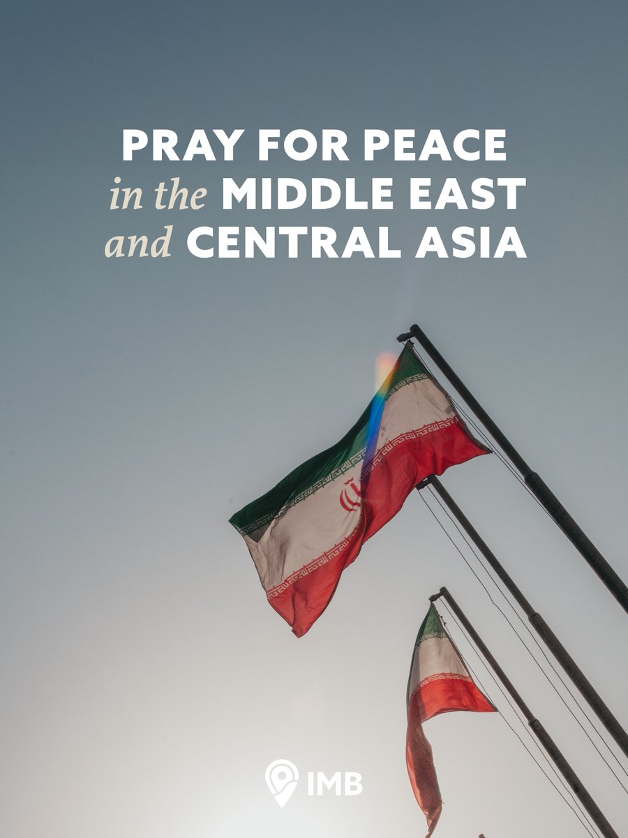 Pray for Iran 🇮🇷

🙏 That believers focus on Kingdom work and true freedom in Christ

🙏 That lives are spared so many can hear the gospel

🙏 For healing after turmoil and pain

🙏 For endurance and Christlike witness in hard days