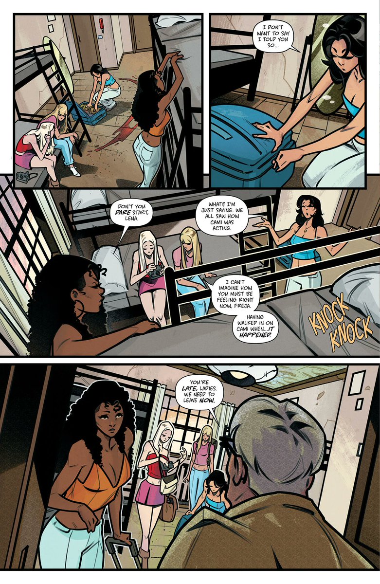 IDWPublishing's tweet photo. "The runway calls… but so does something darker in Smile: For the Camera #2, which continues the models’ glamorous, gory descent into insanity."
See more with @bdisgusting: https://t.co/F00pQZPPB7
Pre-order #SmileForTheCamera at LCS by 3/09!
#SMILE #IDWDARK #Horror #NewComics https://t.co/DgyBgk3aRc