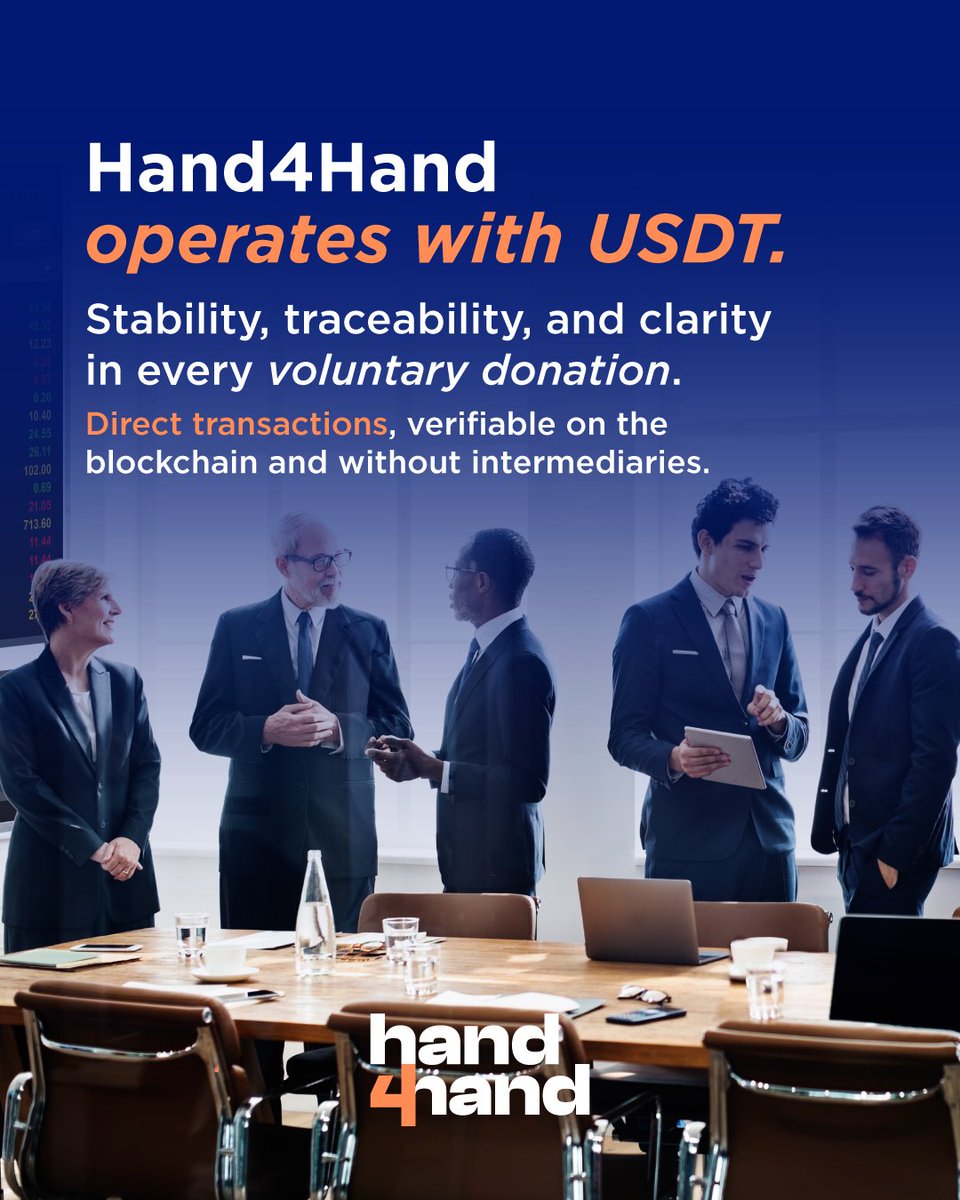 Hand4hand_Asia's tweet image. At Hand4Hand, donations are made in USDT, a stablecoin. 💱 

Because it maintains a stable value and ensures that support is clear, predictable, and free of surprises.

Comment "USDT" and learn why it is used in the system. 👇
#Hand4Hand #USDT #SimpleCrypto #UsefulBlockchain