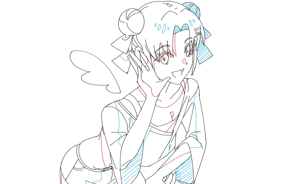 다시 그렸어요...
채색은 할 자신이 없어서......ㅡ.ㅡ