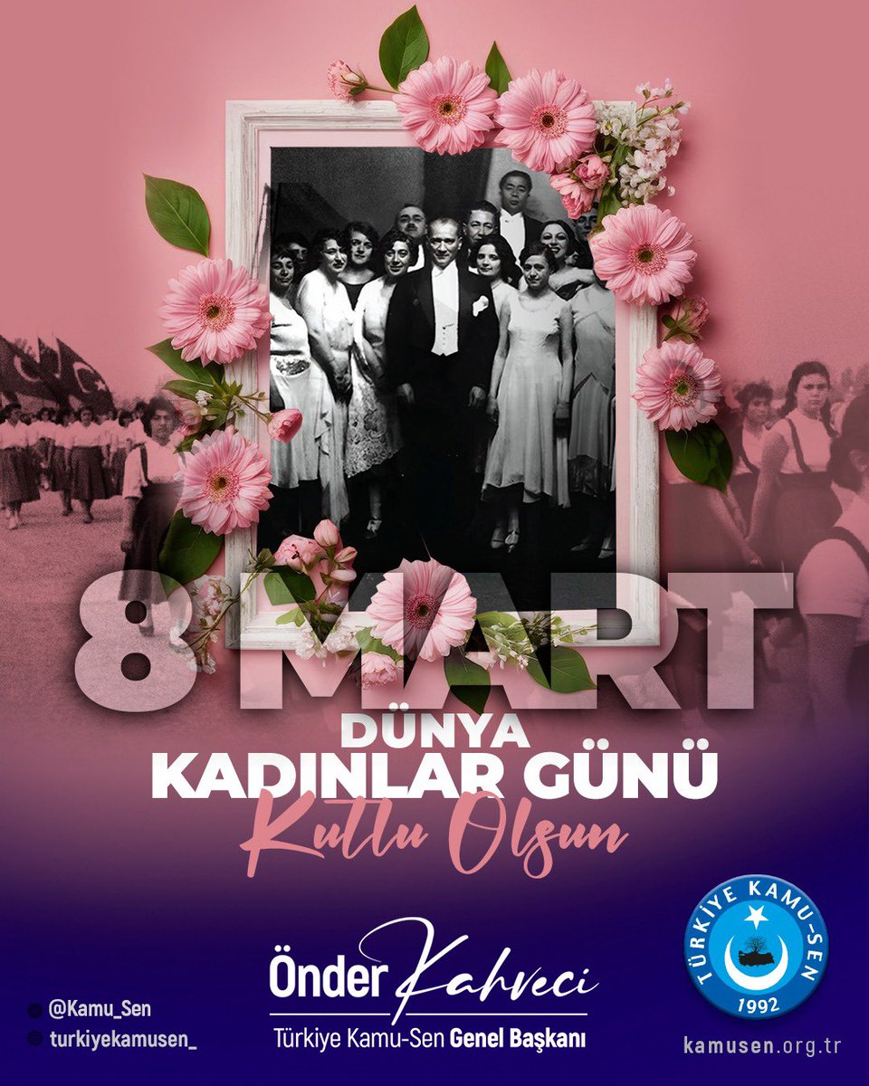 OnderKahveci's tweet photo. 🔴8 Mart; kadınlarımızın emeğini, mücadelesini ve toplumsal hayattaki eşsiz katkılarını hatırladığımız müstesna bir gündür.

🔴Kadınlar; aile hayatının temel direği, toplumun vicdanı ve çalışma hayatının vazgeçilmez gücüdür. 

🔴Türkiye Kamu-Sen olarak; kadın emeğinin hak ettiği değeri görmesi, fırsat eşitliğinin sağlanması ve şiddetin son bulduğu bir Türkiye için mücadelemizi kararlılıkla sürdürüyoruz.

🔴Bu anlamlı gün vesilesiyle; tüm kadınlarımızın “8 Mart Dünya Kadınlar Günü”nü kutluyor, sağlık ve huzur diliyorum.