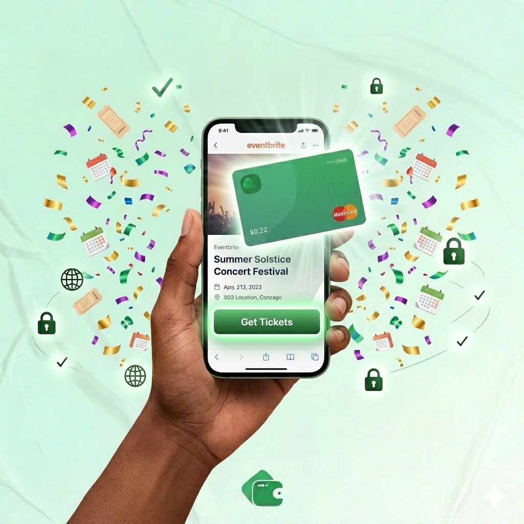 Don't miss out. Book your next event on Eventbrite with your DigitalPurse virtual card — quick, easy, sorted. 🎟️🎉 

#DigitalPurse #Eventbrite #EventSeason #BookNow