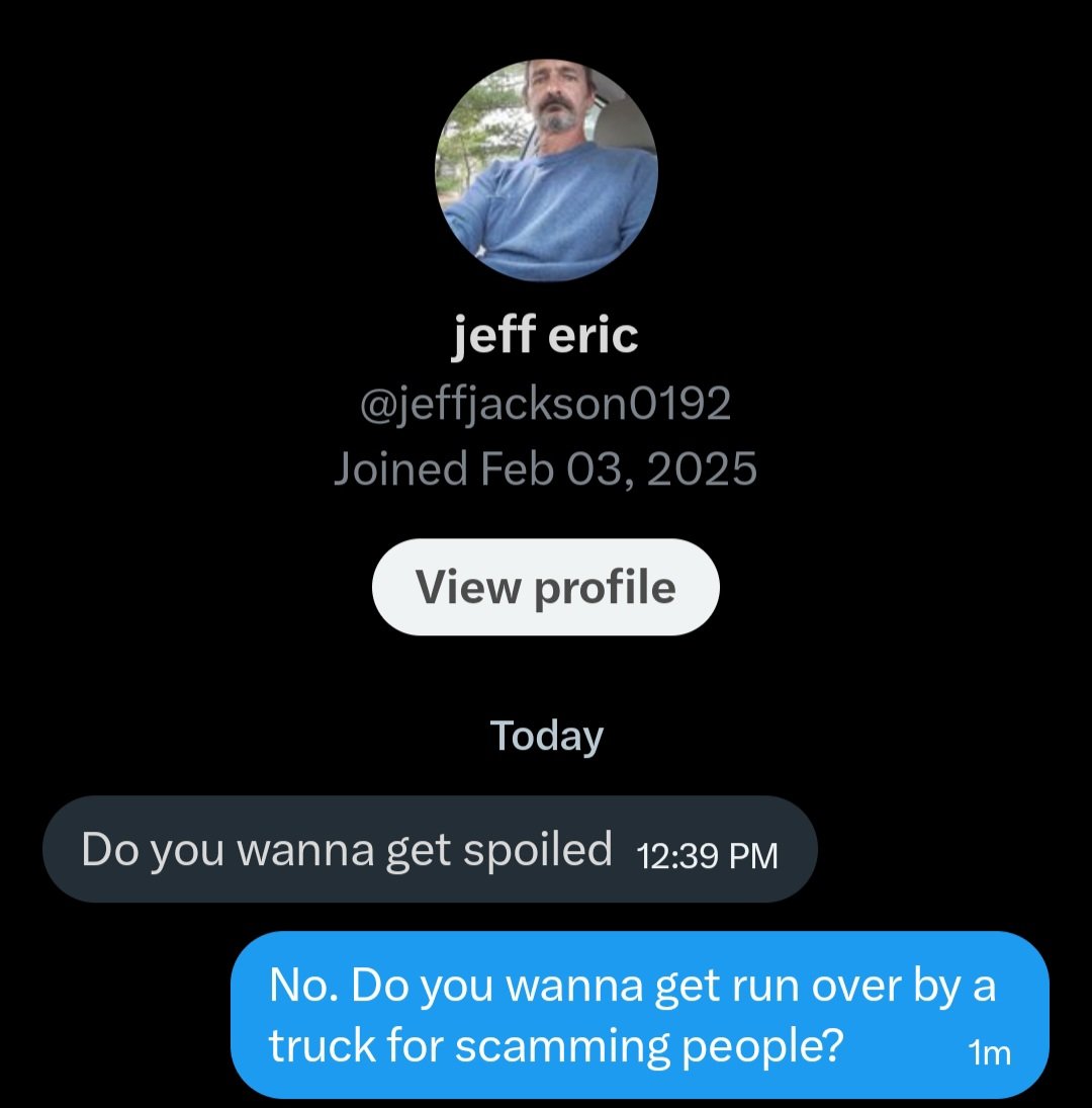 brattycatgirl's tweet photo. Scammer no scamming! https://t.co/SlkFEBQr2E