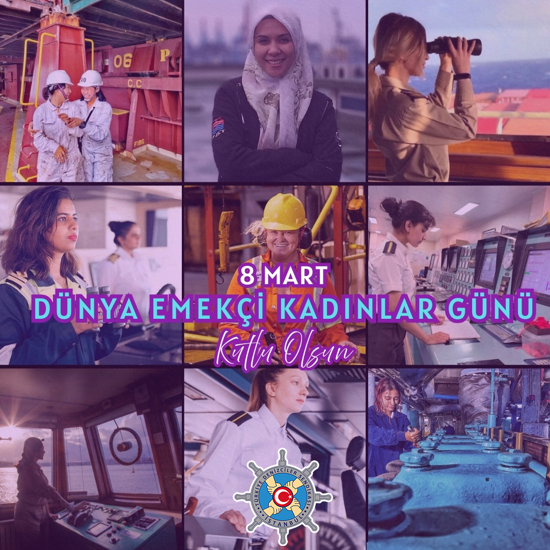 turkdenizis's tweet photo. 8 Mart’ın kökeni, kadın işçilerin eşitlik ve insanca çalışma koşulları için verdiği tarihsel mücadeleye dayanır. 1857 yılında ABD’nin New York kentinde bir tekstil fabrikasında çalışan yaklaşık 40 bin kadın işçi, daha iyi çalışma koşulları ve insanca yaşam talepleriyle greve başladı. Grev sırasında polisin işçilere saldırısının ardından kadın işçiler fabrikaya kilitlendi. Çıkan yangında 120 kadın işçi hayatını kaybetti. Bu acı olay, kadın emeğinin sömürüsüne karşı verilen mücadelenin sembollerinden biri olarak tarihe geçti.
Bugün 8 Mart Dünya Emekçi Kadınlar Günü, kadınların eşitlik, özgürlük ve adalet taleplerinin simgesi olmaya devam ediyor. Kadın emekçiler, çalışma yaşamında karşılaştıkları ayrımcılığa, güvencesizliğe ve eşitsizliğe karşı mücadelelerini sürdürmektedir.
Denizcilik sektörü uzun yıllar erkek egemen bir alan olarak görülse de bugün denizlerde, gemilerde, limanlarda ve denizcilik hizmetlerinin pek çok alanında çalışan denizci kadınlar bu algıyı değiştiriyor. Zorlu çalışma koşullarına, mesleki eşitsizliklere ve görünmez kılınmaya rağmen denizci kadınlar mesleklerini kararlılıkla sürdürmekte, deniz emekçilerinin ortak mücadelesine güç katmaktadır.
Çalışma yaşamında şiddet ve tacize karşı kabul edilen ILO 190 sayılı Sözleşmesi, herkes için güvenli ve onurlu bir çalışma ortamının temel bir hak olduğunu ortaya koymaktadır. Denizcilik sektörü de dahil olmak üzere tüm işkollarında kadınların şiddete, tacize ve ayrımcılığa maruz kalmadığı bir çalışma yaşamının sağlanması için bu sözleşmenin etkin biçimde uygulanması büyük önem taşımaktadır.Ancak, Türkiye henüz bu sözleşmeyi imzalamadı. İşyerlerinde güvenli ve adil bir ortam sağlanması için bu sözleşmenin bir an önce yürürlüğe girmesini talep ediyoruz.
TDS olarak; denizde ve karada çalışan kadın emekçilerin eşit işe eşit ücret, güvenli çalışma koşulları ve ayrımcılıktan uzak bir çalışma yaşamı için verdikleri mücadelenin yanında olmaya devam edeceğiz.
Başta denizci kadınlar olmak üzere emeğiyle hayatı var eden tüm kadınların 8 Mart Dünya Emekçi Kadınlar Günü’nü dayanışma ve mücadele duygularıyla selamlıyoruz.