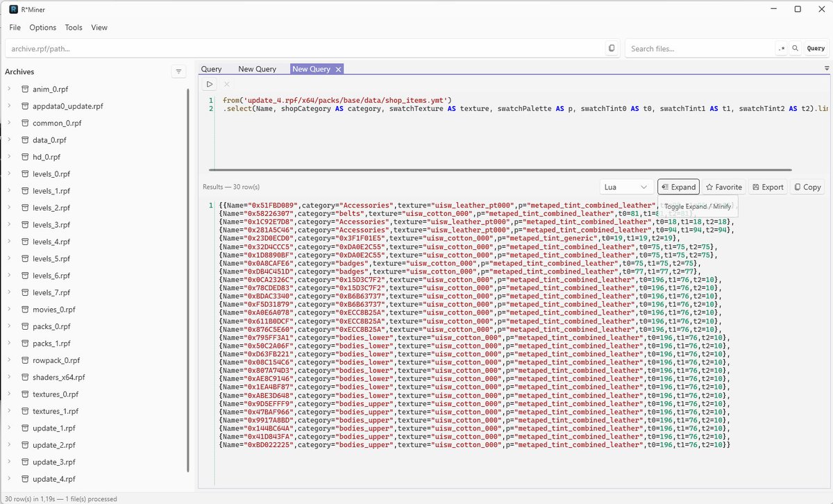 Les résultats des Queries peuvent maintenant être obtenus directement en LUA pour une intégration directe dans mes scripts <a href="/FiveM/">Cfx.re/FiveM</a> !
Clairement une app qui va révolutionner nos scripts !

(et oui, l'app est dark/ligh compatible)