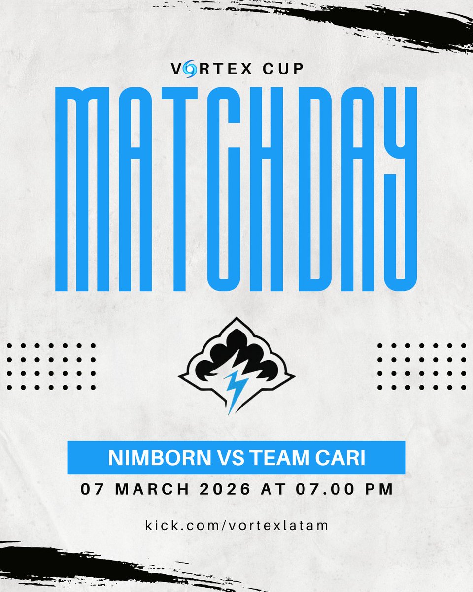 Nimborn_lol's tweet photo. 𝟐𝟎𝟐𝟔 #𝐕𝐎𝐑𝐓𝐄𝐗𝐂𝐔𝐏 𝐌𝐚𝐭𝐜𝐡 𝐃𝐚𝐲

Seguimos en el bracket. Hoy jugamos la ronda 2.

📍 NBN vs TC
🕒 18:00 🇨🇷🇲🇽 / 19:00 🇨🇴🇪🇨🇵🇪 / 20:00 🇻🇪🇧🇴
📺 https://t.co/3aw90cQBCu

#Nimborn #BornToRise https://t.co/UpjCOphCdP