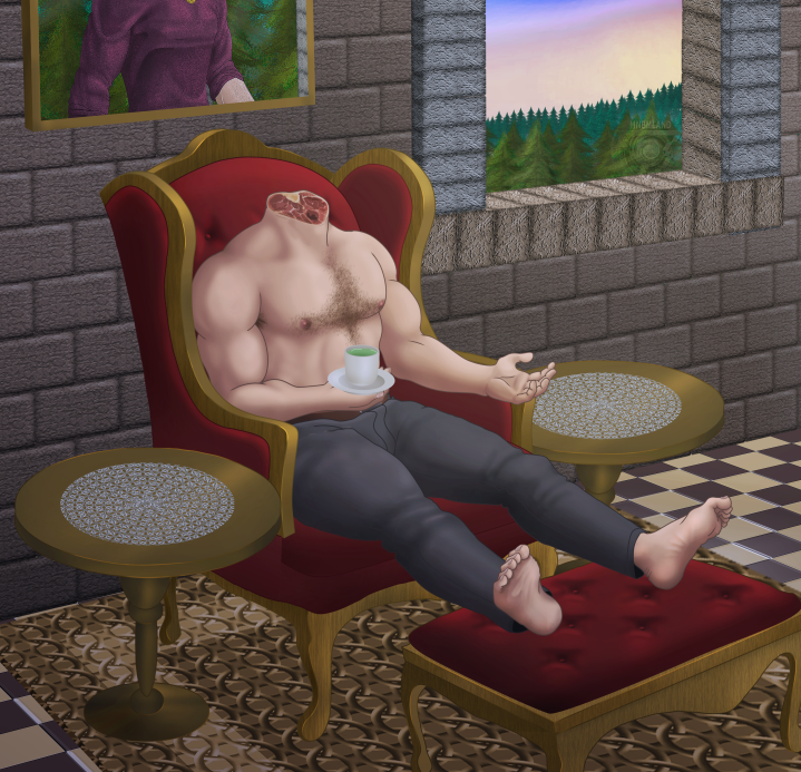 Tea time 2 - remake (headless shirtless version)