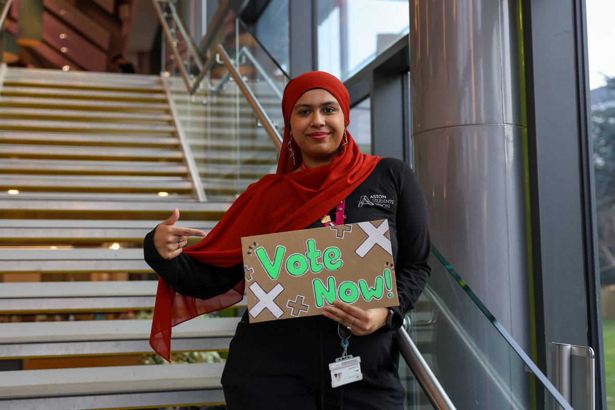 aston_union's tweet photo. Voting for our Students’ Union Elections is officially OPEN! 🗳️

Have your say on who leads your SU next year. Plus, win prizes including a PS5 when we hit 5,000 voters!! 🎉

Have your say now 👉 https://t.co/HlzlSHlnkH

#StudentElections #YourVoiceMatters
@AstonUniversity https://t.co/OS7AmjwvT8