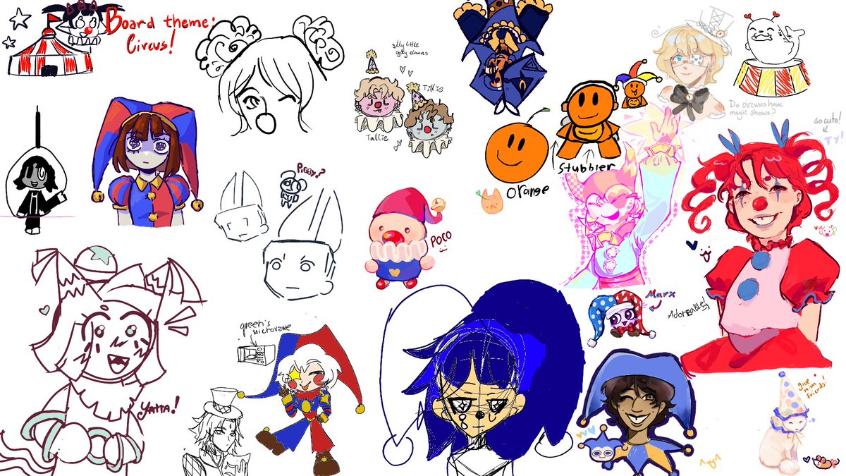 RGBstasis's tweet photo. Today's magma board was circus-themed! 🤡 TYSM to everyone who joined the livestream <3 https://t.co/H1jSxRTPAd