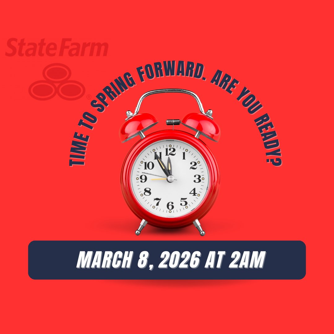 SFAgentBo's tweet image. 🌞 Don’t forget to “spring forward” this Sunday! 🌞

Bo Murphy State Farm reminds you to set clocks ahead 1 hour. While you’re at it:

✅ Change smoke &amp;amp; CO detector batteries
✅ Review your emergency plan
✅ Check your insurance coverage