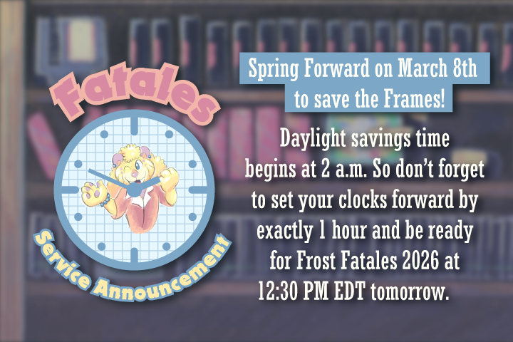 #FROSTFATALES 2026 STARTS TOMORROW!!!!!!!!!!!!!!!!!!!!!!!! 

💜💛💜💛💜💛💜💛💜💛

(P.S. Don't forget to adjust your clocks 😉)

gdq.gg/schedule