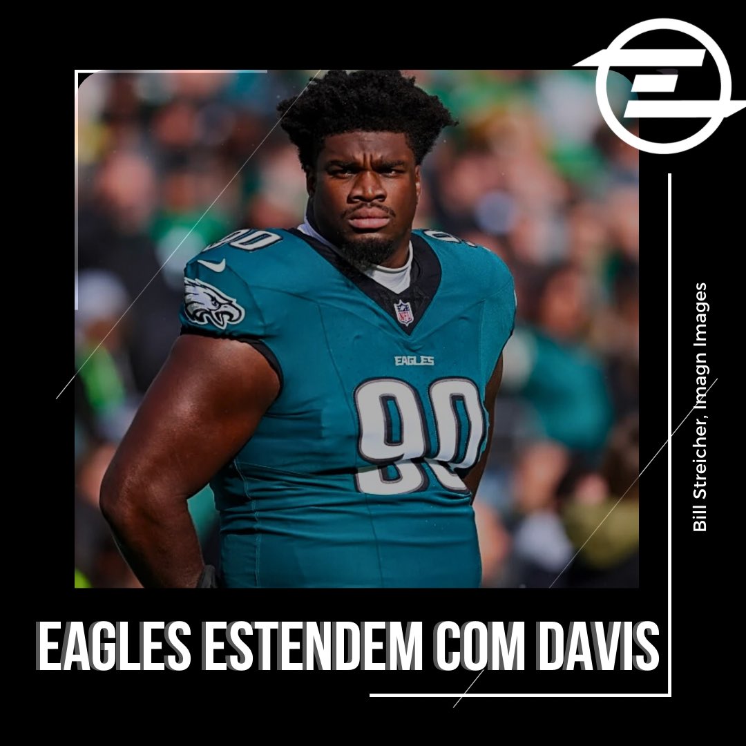 O Philadelphia Eagles deu ao DT Jordan Davis uma extensão de contrato de 3 anos no valor de US$ 78 milhões com US$ 65 milhões garantidos.
Davis tem sido titular na linha defensiva dos Eagles as últimas 3 temporadas. Em 2025 ele teve 70 tackles, 4,5 sacks e 6 passes defendidos.