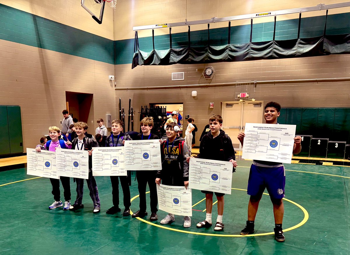 BWMSWrestling's tweet photo. Your BWMS Bulldogs are NSC Conference Champs, with 7 individual champs! https://t.co/MfXrZ0BAVn