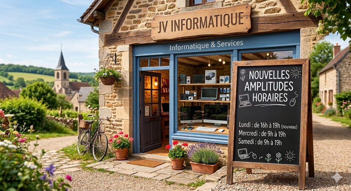 JVInformatique's tweet photo. Nouveau : Nous ouvrons un jour de plus et augmentons les amplitudes horaires afin de répondre toujours plus à vos besoins. Plus d'informations sur notre site internet : https://t.co/VtsPwIaCUx https://t.co/dj74XQENyn