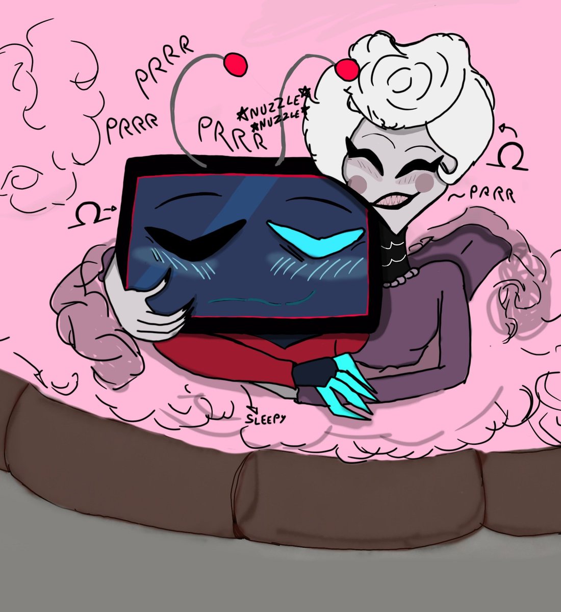 traumortyzed's tweet photo. Had to draw something cause they won't leave my head, it's pretty mid but its abt my omegaslop so wtvr (ROSIE MAKE THE BEST NESTS) #staticrose (?) (It's more platonic but can be romantic too, wtvr) https://t.co/B3n6JACDJ3