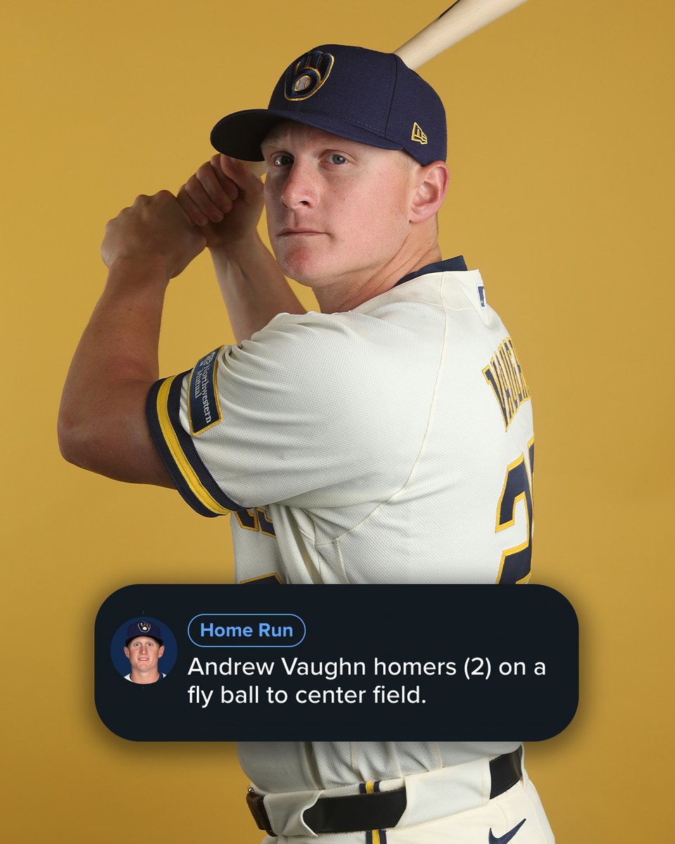 Brewers's tweet photo. King Vaughn this Spring after his second Cactus League HR 👑

.368 AVG
.684 SLG
1.139 OPS https://t.co/jCBGzaLsXI