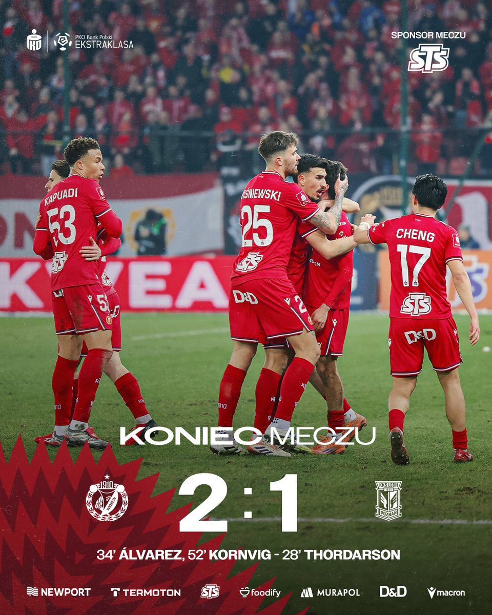 RTS_Widzew_Lodz's tweet photo. ⏱️ 90+6' | KONIEC. MISTRZ POLSKI POKONANY! 🫡

Sponsorem Meczu jest @stspolska 🤝🏻

#WIDLPO 2:1 https://t.co/uxhln3eYhI