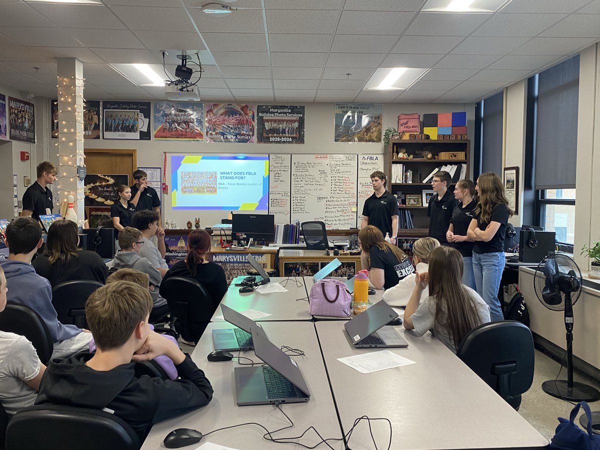 The FBLA officers presented to the Q3 8th grade Computer Apps students this week on the benefits of being in FBLA/FCCLA/FFA next year when they are in high school. Crazy how fast the year is going! It is almost 4th quarter!