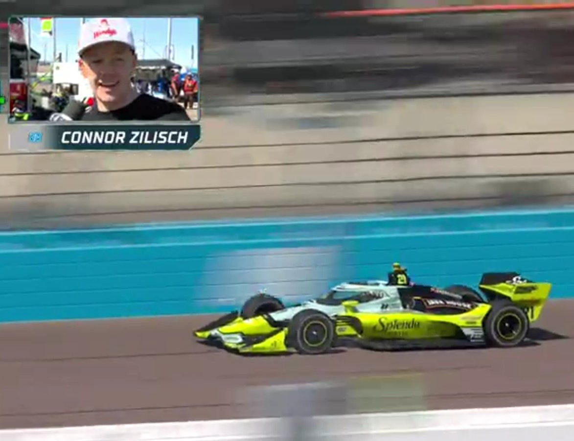 Connor Zilisch was just interviewed by Fox midway through the IndyCar race, which is currently led by Christian Rasmussen (Zilisch's old teammate from the Rolex 24)

When asked, Zilisch says he "definitely" wants to race the Indianapolis 500 one day. Mentions he's busy with