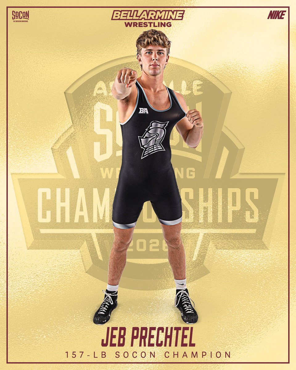 BUKnightsWre's tweet image. 𝐒𝐨𝐂𝐨𝐧 𝐂𝐡𝐚𝐦𝐩𝐢𝐨𝐧𝐬𝐡𝐢𝐩𝐬 | 𝟏𝐬𝐭 𝐏𝐥𝐚𝐜𝐞 🥇

Jeb Prechtel outlasts No. 1 seed Kyrel Leavell in the championship bout, becoming the second SoCon Champion in program history!

#SwordsUpBU | #cantwait